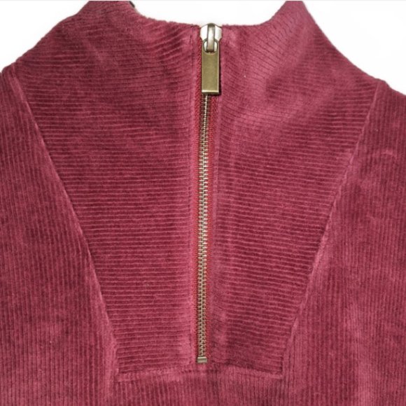 Lands' End Long Sleeve 1/4 Zip Pullover Corduroy Ribbed Sweater Size Large - Picture 2 of 7